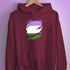 Genderqueer Pride Flag Ripped Reveal Hoodie - Maroon
